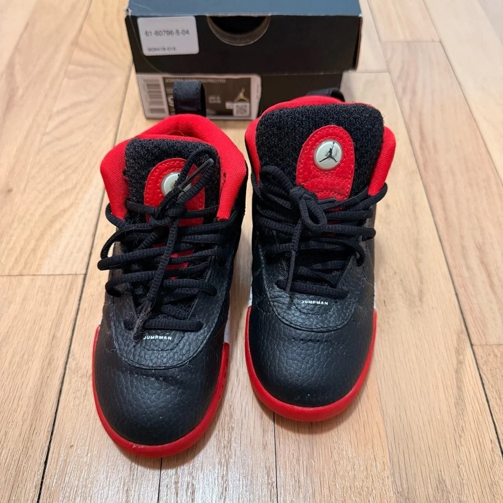 Jordan Jumpman Pro Black White University Red Toddler Sneakers Size 9c